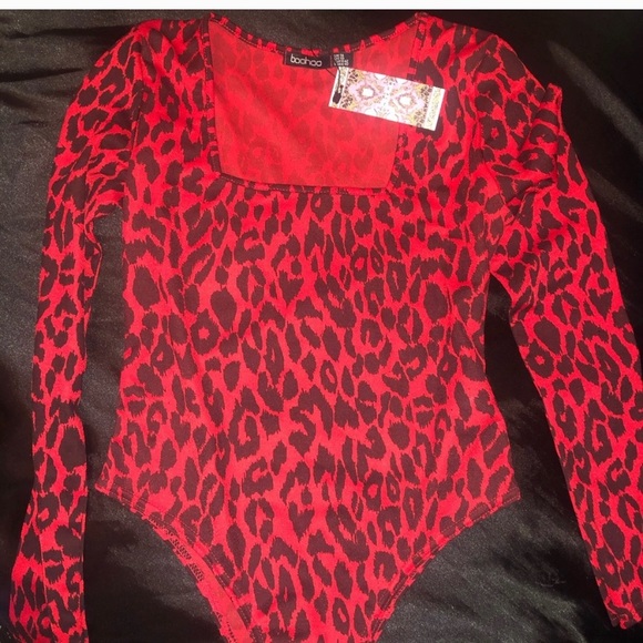Red leopard bodysuit - Picture 2 of 2